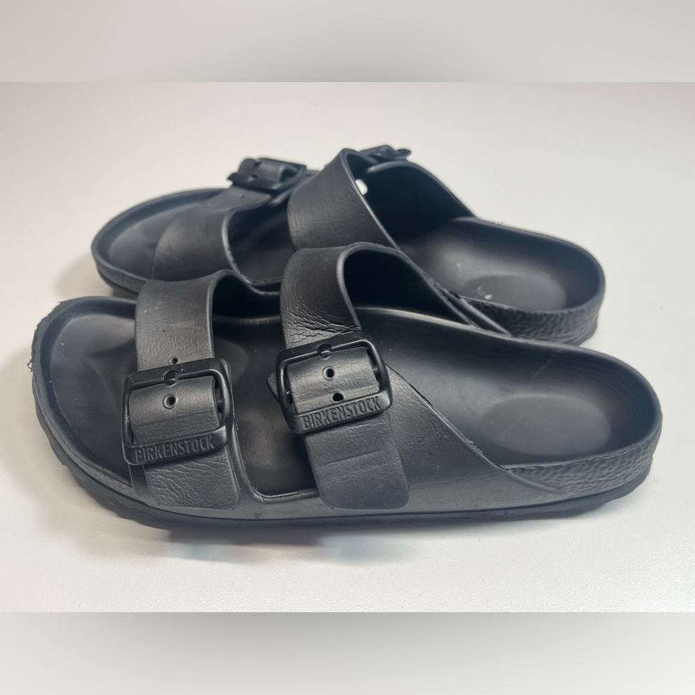 Birkenstock Plastic Black Two Strap Sandals Women’s Size 38 ~ 7.5